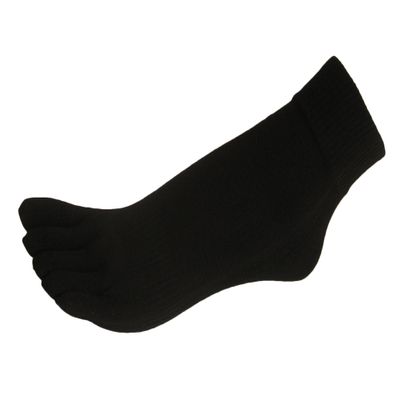 COUVER Black Men's/Women's 5 Finger Toe Socks Ankle, Small (1 Pair)