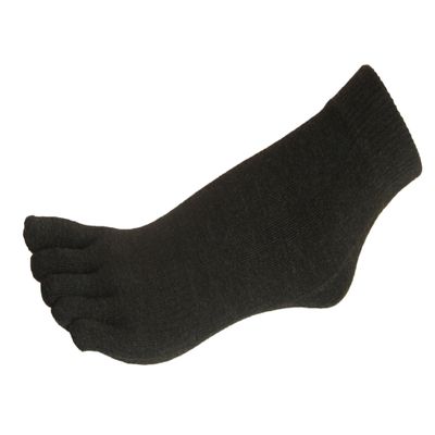 COUVER Charcoal Men's/Women's 5 Finger Toe Socks Ankle, Large (1 Pair)