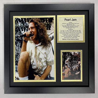 Pearl Jam Collectible | Framed Photo Collage Wall Art Decor - 12"x15" | Legends Never Die, Model: 16209U