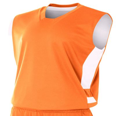 A4 Mens Reversible Speedway Muscle Shirt, 3XL, Orange/White