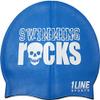 1Line Sports Swimming Rocks Silicone Swim Cap Royal view 1