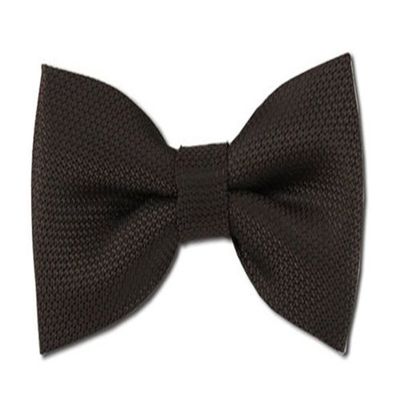 NYFASHION101 Men's Pre-Tied Woven Bow Tie - Brown Solid Grenadine