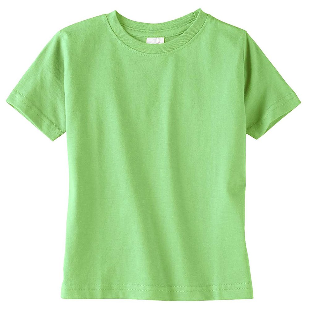 Rabbit Skins Toddler Fine Jersey Ribbed Collar T-Shirt, Key Lime, 3T