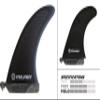 Culprit Surf Longboard Surfboard Fin - Smoke - Black Honeycomb Fiberglass Center Fin 10 inch - Front Screw + Plate view 1