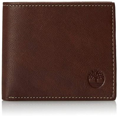 Timberland Men's Blix Slimfold Leather Wallet, Brown, One Size