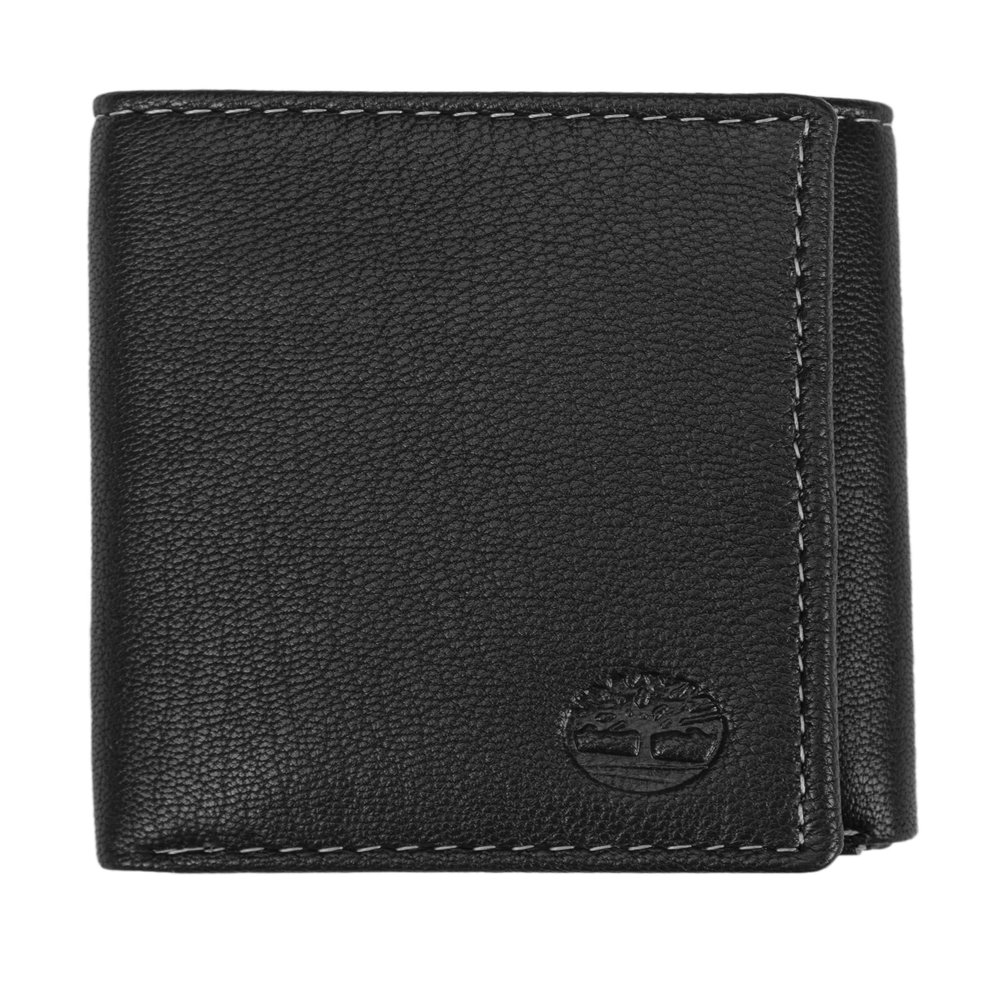 Timberland Men's Leather Trifold Wallet With Id Window, Black (Blix), One Size