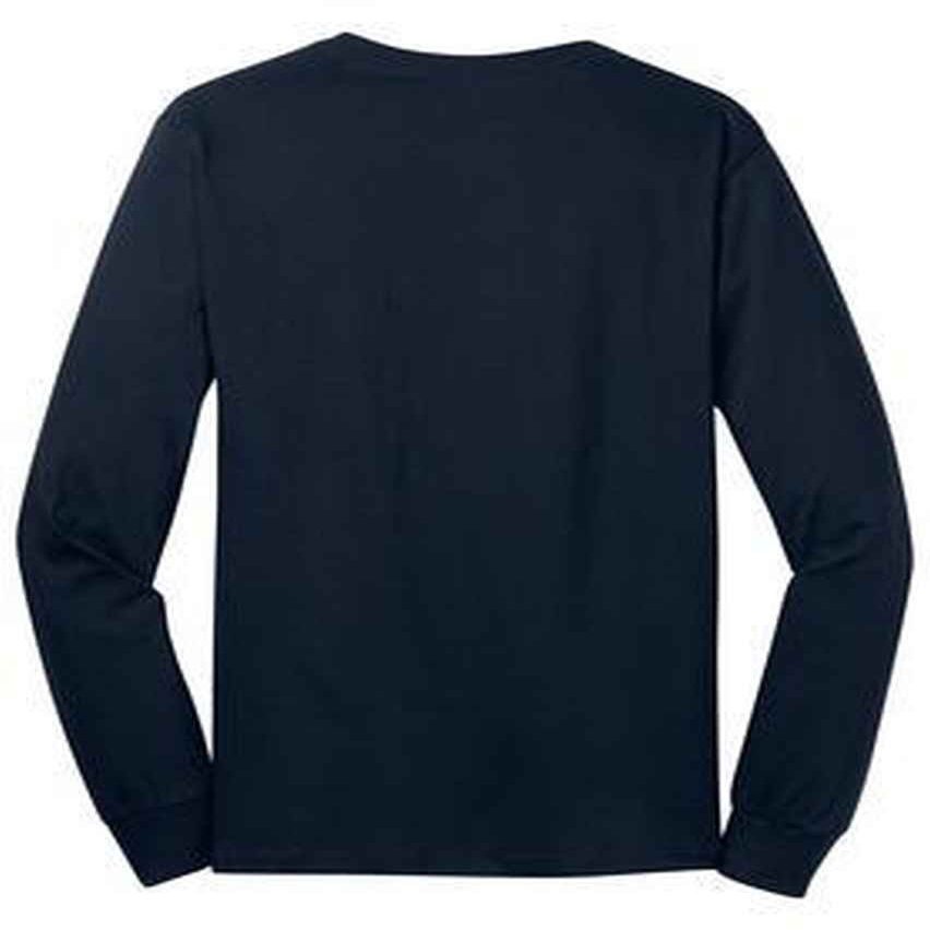Port & Company Long Sleeve 5.4-oz. 100% Cotton T-Shirt. PC54LS, Navy 2XL