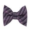 NYFASHION101 Men's Shaded Vertical Chevron Pre-Tied Woven Bow Tie, Dark Violet/Multi Gray view 1