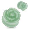 Body Accentz Plugs Semi Precious Stone Rose Carved on Single Side Double Flared Plug view 1