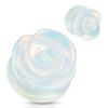 Body Accentz Plugs Semi Precious Stone Rose Carved on Single Side Double Flared Plug view 1