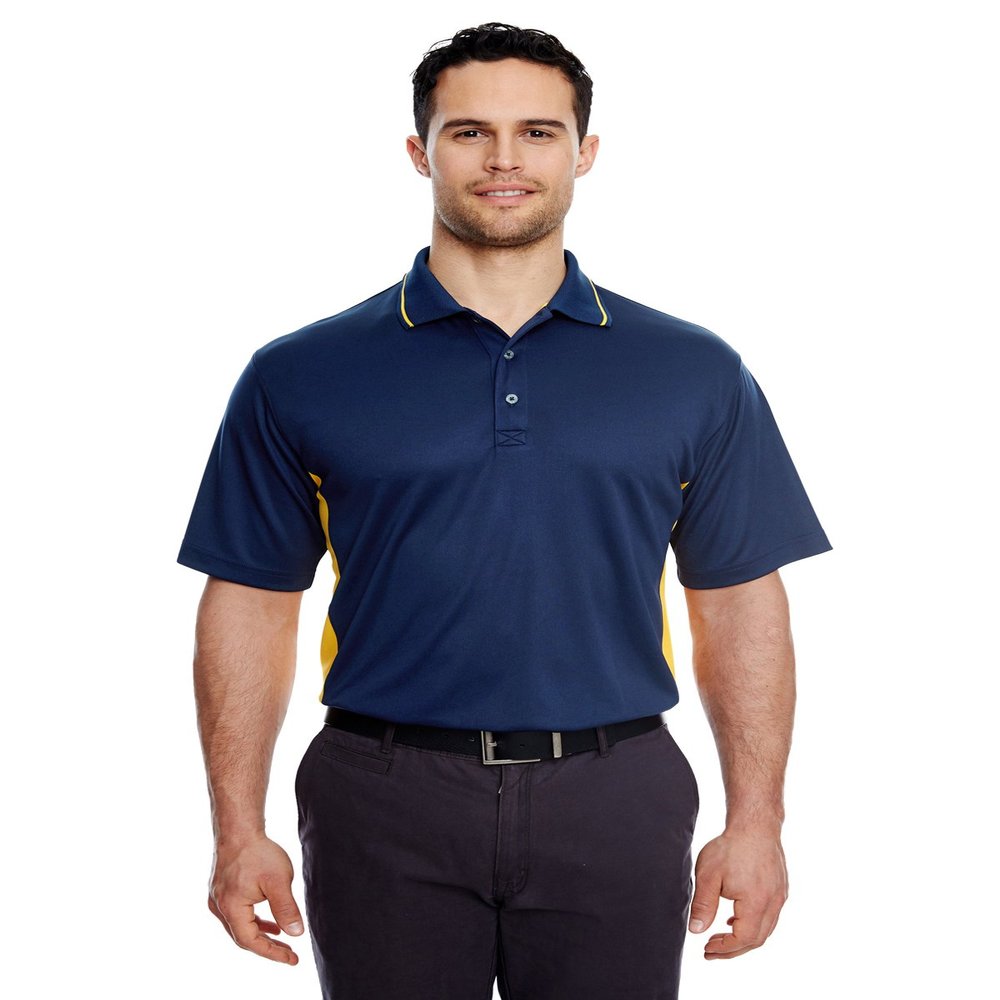 8406 UltraClub Men's Sport 2-Tone Polo , Navy/ Gold , 3X-Large