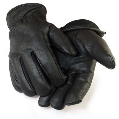 NORTH STAR Mens Full Grain Black Deerskin Lined with 100 gram 3M Lining 013B