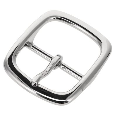Buckleguy.com 1382 Nickel Plate, Center Bar Buckle, Solid Brass-LL, 1-1/2"