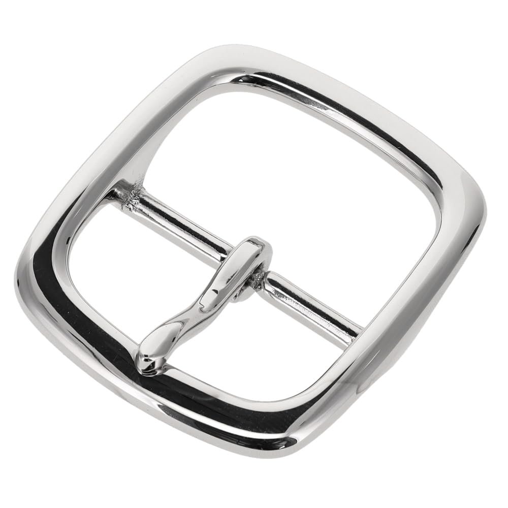 Buckleguy.com 1382 Nickel Plate, Center Bar Buckle, Solid Brass-LL, 1-1/2"