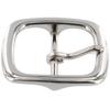 Buckleguy.com 1382 Nickel Plate, Center Bar Buckle, Solid Brass-LL, 1-1/2" view 2