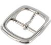 Buckleguy.com 1382 Nickel Plate, Center Bar Buckle, Solid Brass-LL, 1-1/2" view 3