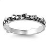 Sterling Silver Women's Music Note Song Ring Classic 925 Band 3mm Size 5 view 1