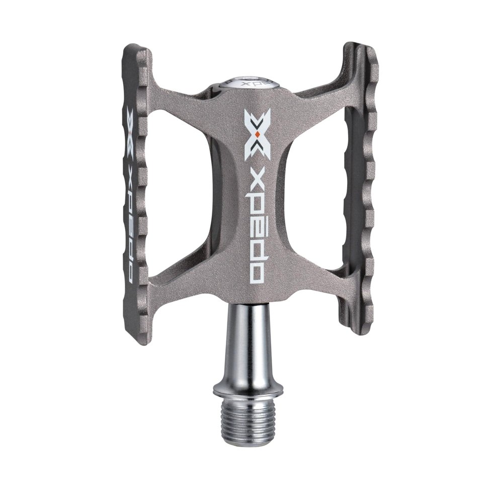 XPEDO TRVS 1 Flat Bicycling Pedals | Lightweight 6061 CNC Aluminum Body, Cromoly Spindle, Sealed Cartridge & DU Bearings | Gray