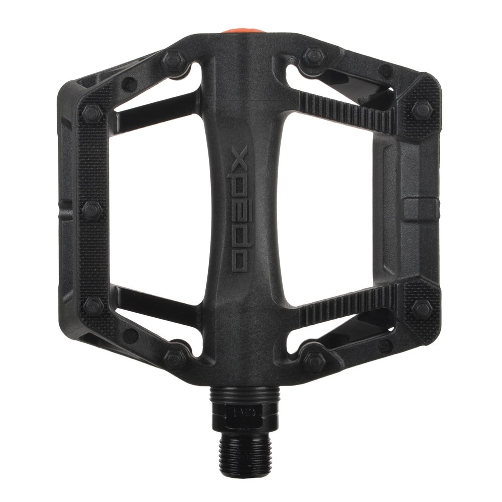 XPEDO Juvee Flat Bicycling Pedals | Nylon Body, Cromoly Spindle, 36 Molded Pins, 90x99x19mm Platform | MTB/BMX/Urban | Black