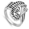Sterling Silver Women's Seahorse Fashion Ring Classic 925 Band 24mm Size 10 view 2