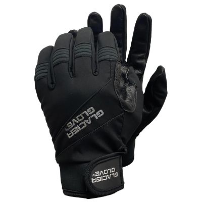 Glacier Glove Unisex Guide Water-Resistant Lightweight Breathable Flexible Adjustable Durable Genuine Leather Palm Hunting Shooting Fishing Safety Glove, Black, X-Large