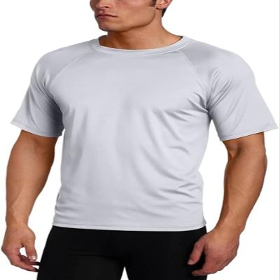 Kanu Surf Mens Swim Shirt with Short Sleeves  UPF 50+ Rash Guard for Men with Quick-Dry Fabric (Small)