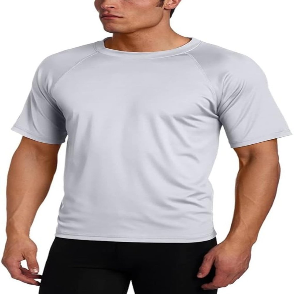 Kanu Surf Mens Swim Shirt with Short Sleeves  UPF 50+ Rash Guard for Men with Quick-Dry Fabric (Small)