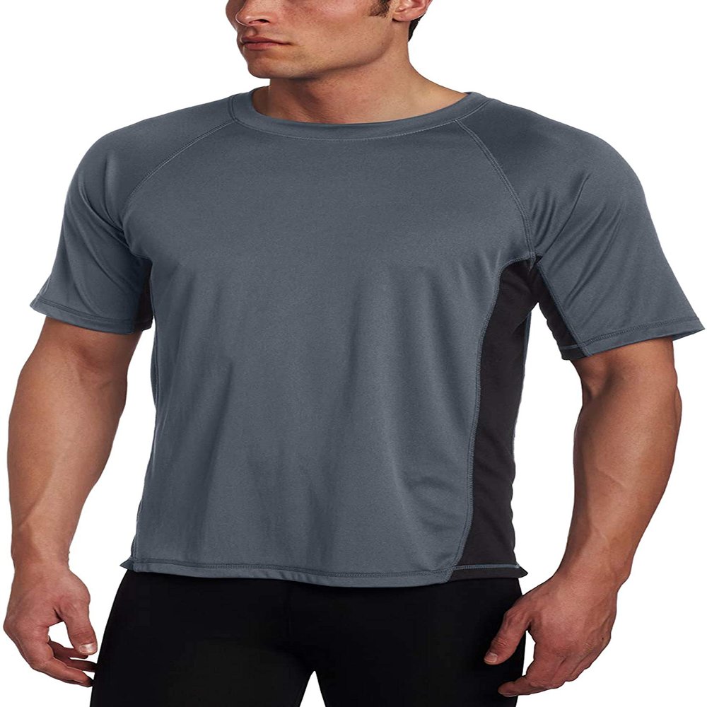 Kanu Surf Mens Swim Shirt with Short Sleeves  UPF 50+ Rash Guard for Men with Quick-Dry Fabric (Small)