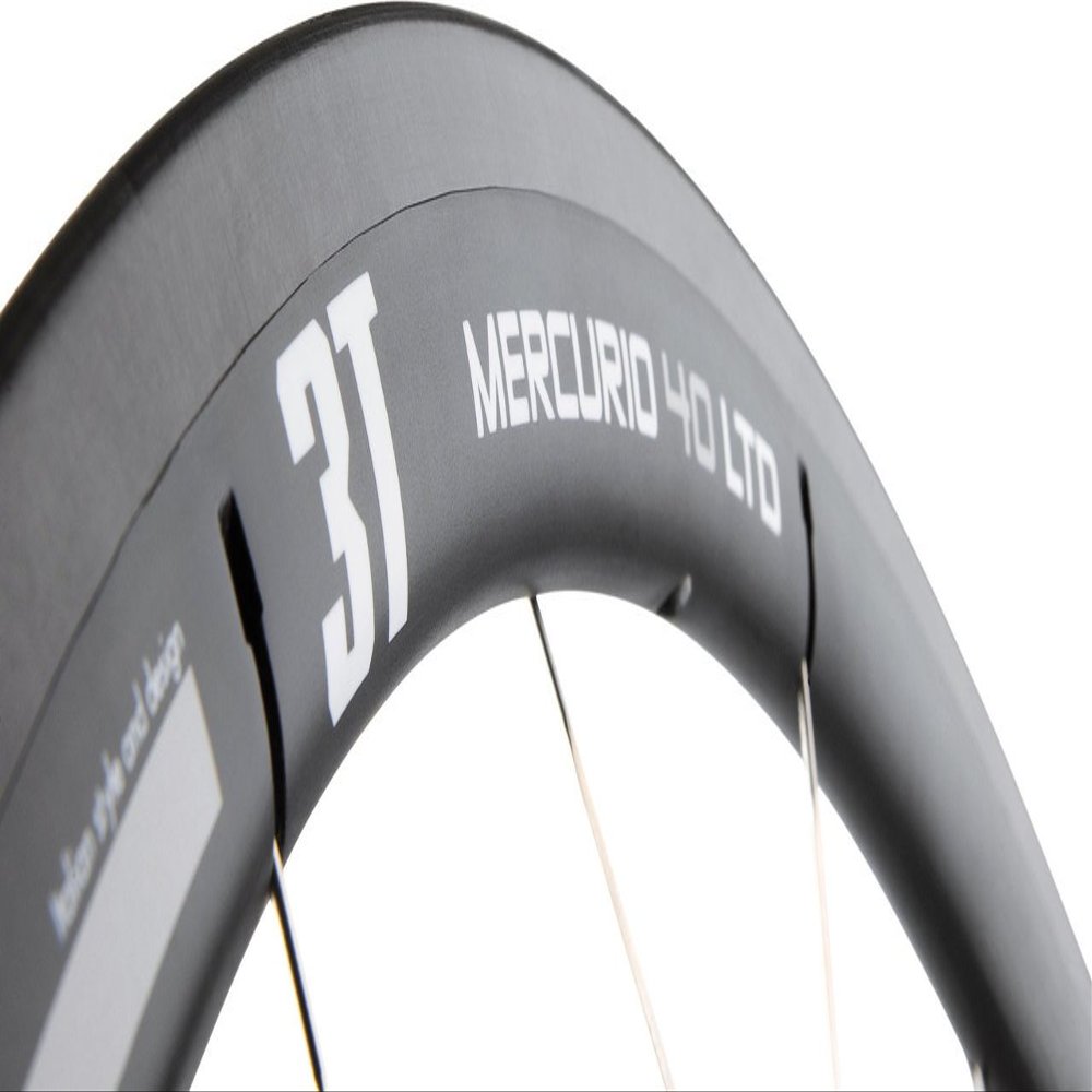 3T Mercurio 40 LTD Stealth Black Tubular Carbon Rear Wheel 10/11sp Campy Shimano
