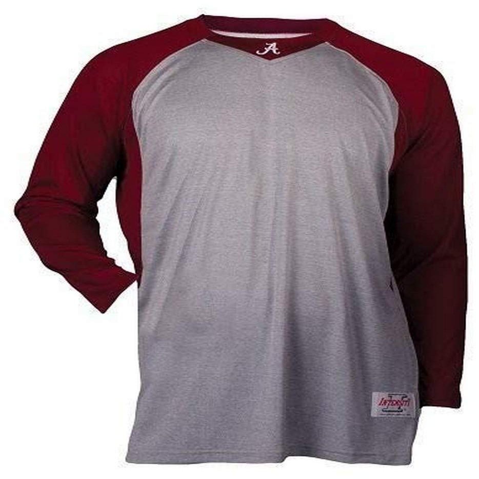Intensity Boy'S Raglan Baseball Tee, Oxford/Cardinal, X-Large