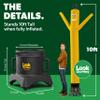 LookOurWay Air Dancers Wacky Waving Inflatable Tube Man Set - 10 Feet Tall Inflatable Dancing Man with Blower - Yellow view 4
