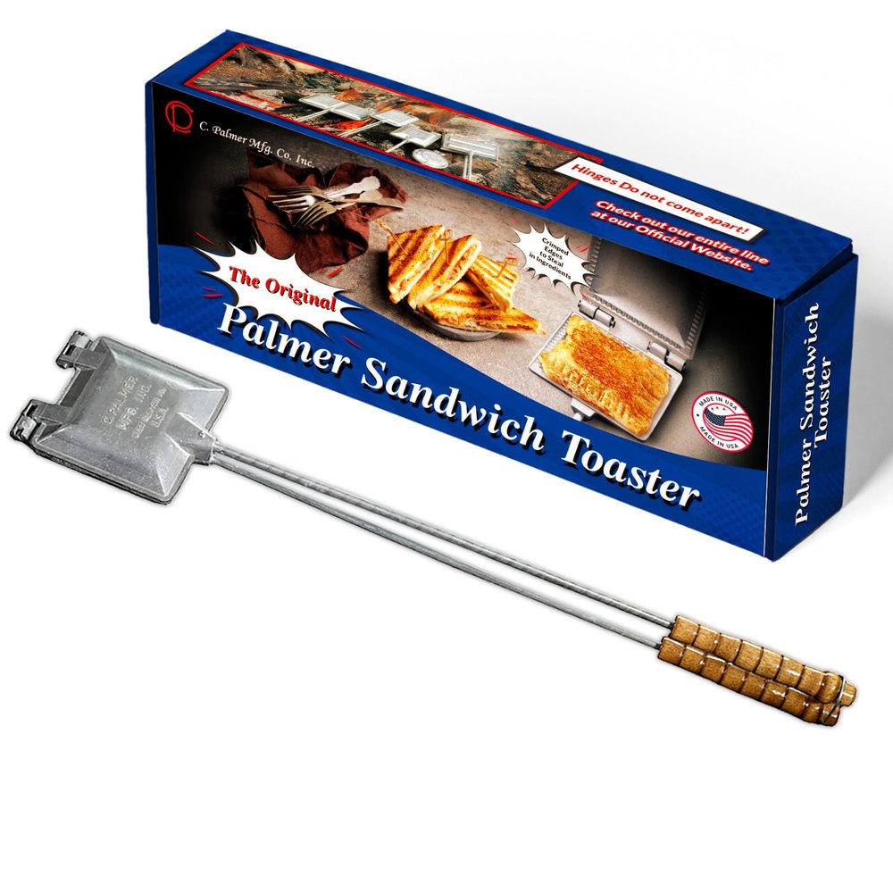Palmer C Pie Iron for Camping, Cast Iron Sandwich Maker with Long Handle, Make Tasty Toasted Sandwiches, Mountain Pie Maker Cast Iron, Campfire Pie Irons for Camping, Premium Campfire Sandwich Maker