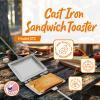 Palmer C Pie Iron for Camping, Cast Iron Sandwich Maker with Long Handle, Make Tasty Toasted Sandwiches, Mountain Pie Maker Cast Iron, Campfire Pie Irons for Camping, Premium Campfire Sandwich Maker view 2