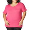 WonderWink Women's Silky Short Sleeve Tee, Hot Pink, X-Small view 1
