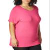 WonderWink Women's Silky Short Sleeve Tee, Hot Pink, X-Small view 2