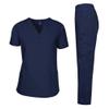 Dagacci Medical Uniform Womens and Mens Scrub Set Unisex Medical Scrub Shirt Top and Pant, Navy, X-Large, view 1