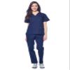 Dagacci Medical Uniform Womens and Mens Scrub Set Unisex Medical Scrub Shirt Top and Pant, Navy, X-Large, view 2
