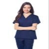Dagacci Medical Uniform Womens and Mens Scrub Set Unisex Medical Scrub Shirt Top and Pant, Navy, X-Large, view 4