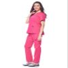 Dagacci Medical Uniform Woman and Man Scrub Set Unisex Medical Scrub Top and Pant, HOT Pink, XS view 3