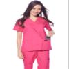 Dagacci Medical Uniform Woman and Man Scrub Set Unisex Medical Scrub Top and Pant, HOT Pink, XS view 4