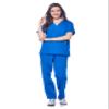 Dagacci Medical Uniform Womens and Mens Scrub Set Unisex Medical Scrub Shirt Top and Pant, Royal Blue, X-Large, view 2