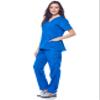 Dagacci Medical Uniform Womens and Mens Scrub Set Unisex Medical Scrub Shirt Top and Pant, Royal Blue, X-Large, view 3