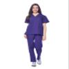 Dagacci Medical Uniform Womens and Mens Scrub Set Unisex Medical Scrub Shirt Top and Pant, Purple, Large, view 2