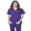 Dagacci Medical Uniform Womens and Mens Scrub Set Unisex Medical Scrub Shirt Top and Pant, Purple, Large, view 4