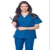 Dagacci Medical Uniform Womens Medical Scrub Set Shirt Top and Pant, Caribbean_, X-Small, view 4