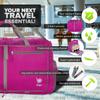 Bago Large Foldable Duffel Bags for Traveling Women & Men - 80L Packable Duffle Bag for Travel with Shoe Compartment - Water Repellant, Heavy Duty, Lightweight Folding & Collapsible (Pink) view 3