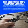 Redi-Edge Portable Knife Sharpener - Small Pocket knife Sharpener with Duromite Sharpening Element - Dog Tag Honing Rod at 40 for Kitchen, Home & Camping - Travel Knife Honing Rod view 3
