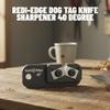 Redi-Edge Portable Knife Sharpener - Small Pocket knife Sharpener with Duromite Sharpening Element - Dog Tag Honing Rod at 40 for Kitchen, Home & Camping - Travel Knife Honing Rod view 4
