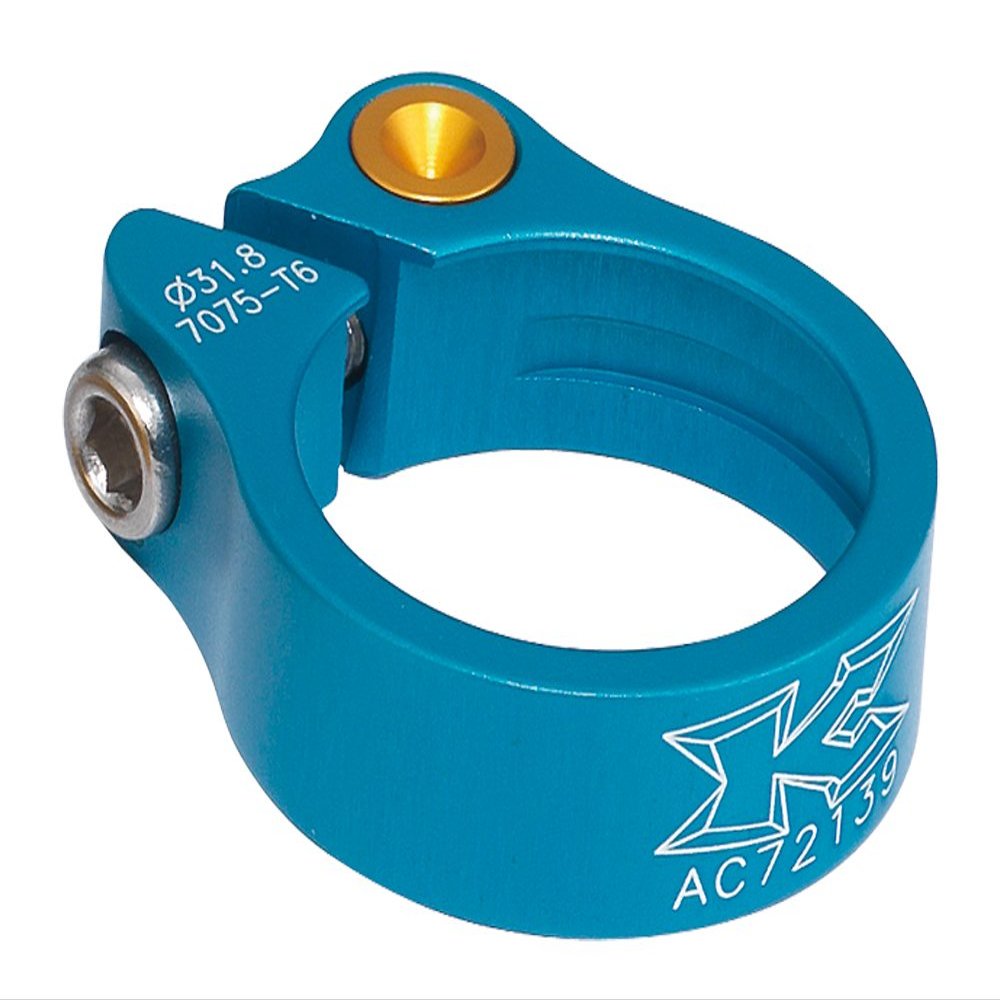 KCNC Bicycle Lightweight Seatpost Clamp Rhodolite Chromoly Bolt 31.8MM Blue