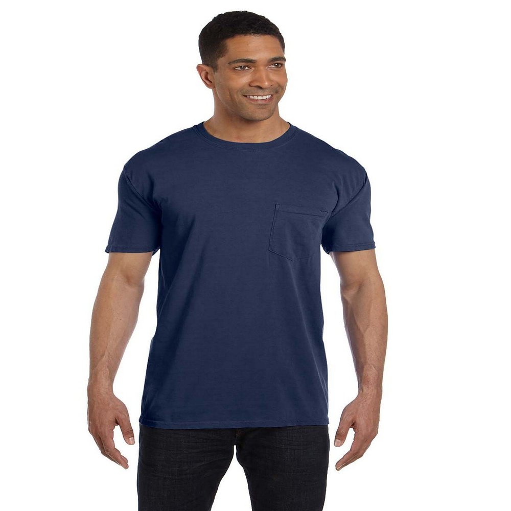 6030 Chouinard Men's Heavyweight Short-Sleeve Pocket Simple Tshirt 3XL Navy Blue